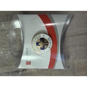 Prestige Medical RN Registered Nurse Pin Emblem Blue Cross Caduceus 7/8"